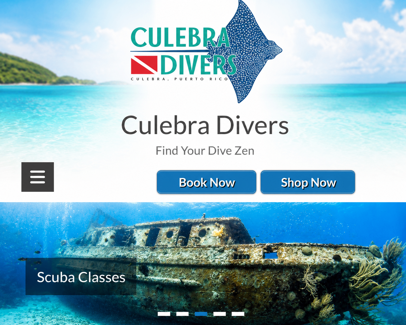 Culebra Divers — underwater shipwreck teeming with marine life