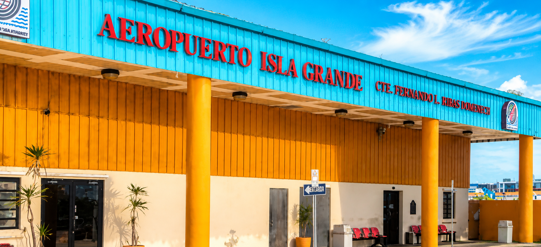 Fernando Luis Ribas Dominicci Airport (Isla Grande) entrance in San Juan