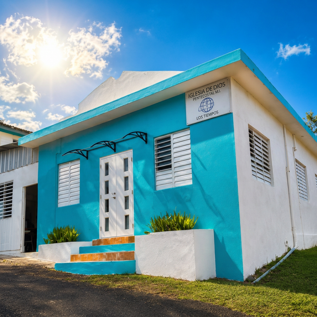 Iglesia de Dios Pentecostal M.I. church building in Villa Flamenco, Culebra, Puerto Rico